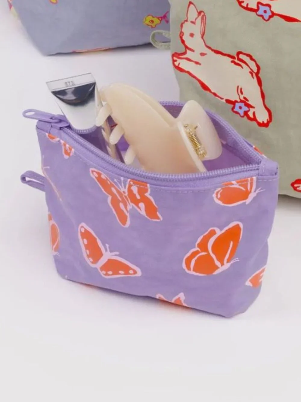 NWOT Baggu Go Pouch Small - Butterflies (Spring Animals)